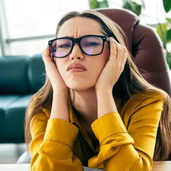 woman frustrated at work