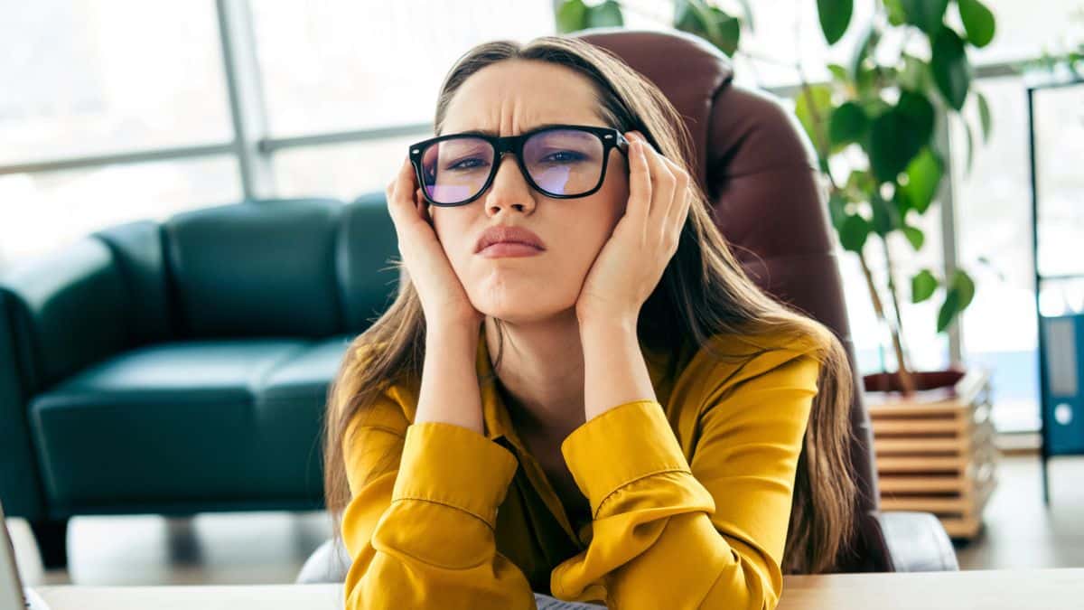 woman frustrated at work