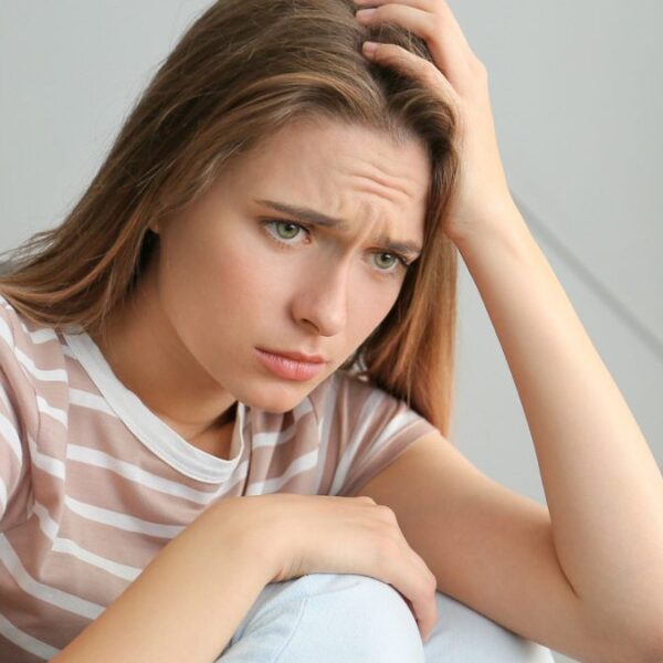 woman upset and worried