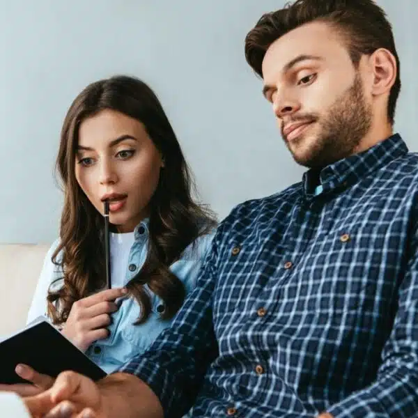 Couple reviewing their bills and statements