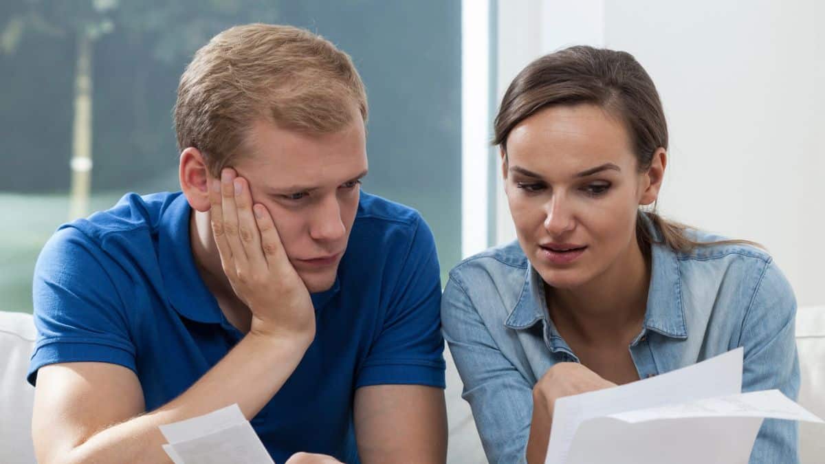 Couple reviewing their bills