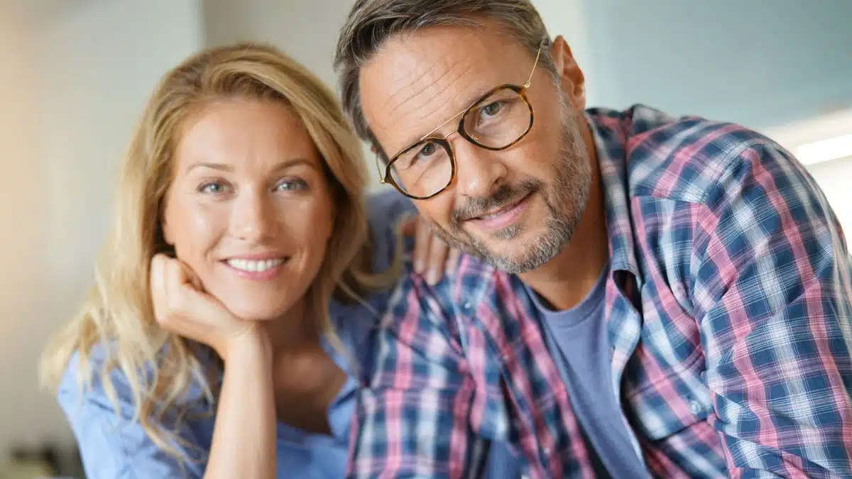Couple working on their finances together