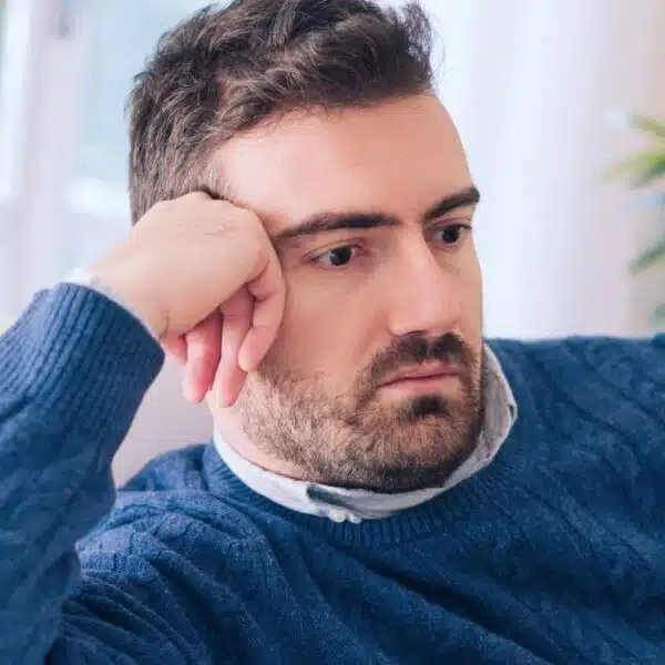 Man feeling sad over the lack of success