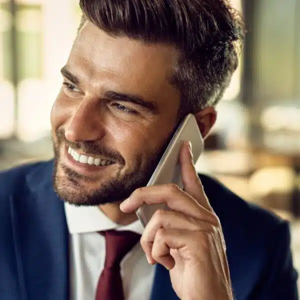 Man networking over the phone