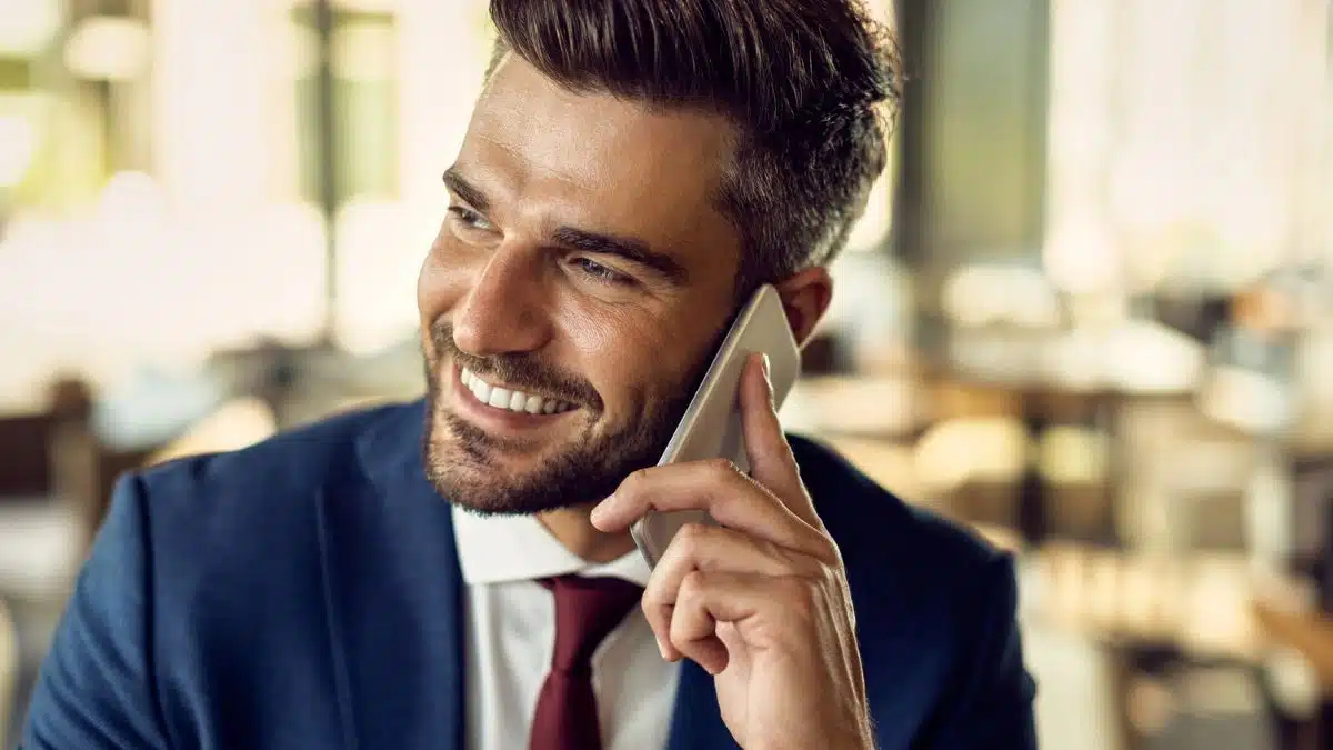 Man networking over the phone
