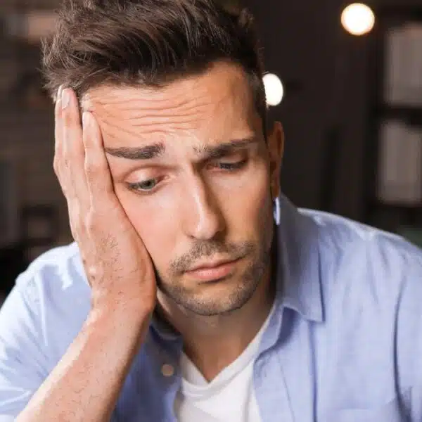 Man overwhelmed by his finances