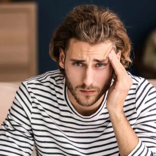 Man tired from working overtime