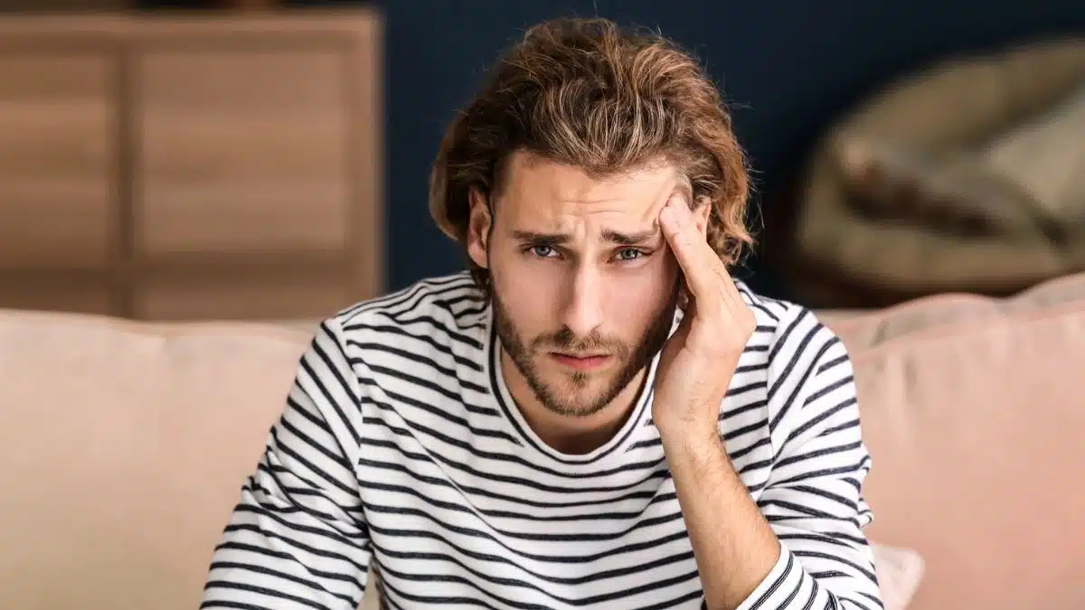 Man tired from working overtime