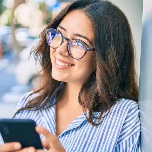 Woman making a purchase on her phone