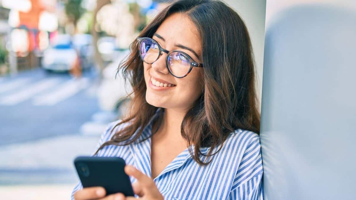 Woman making a purchase on her phone