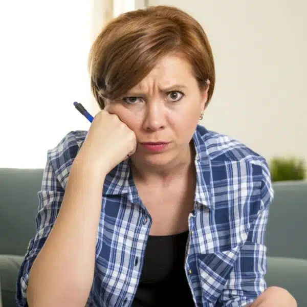 Woman overwhelmed by her finances