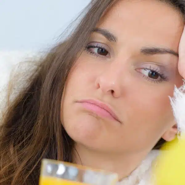 Woman trying to figure out how to start her day