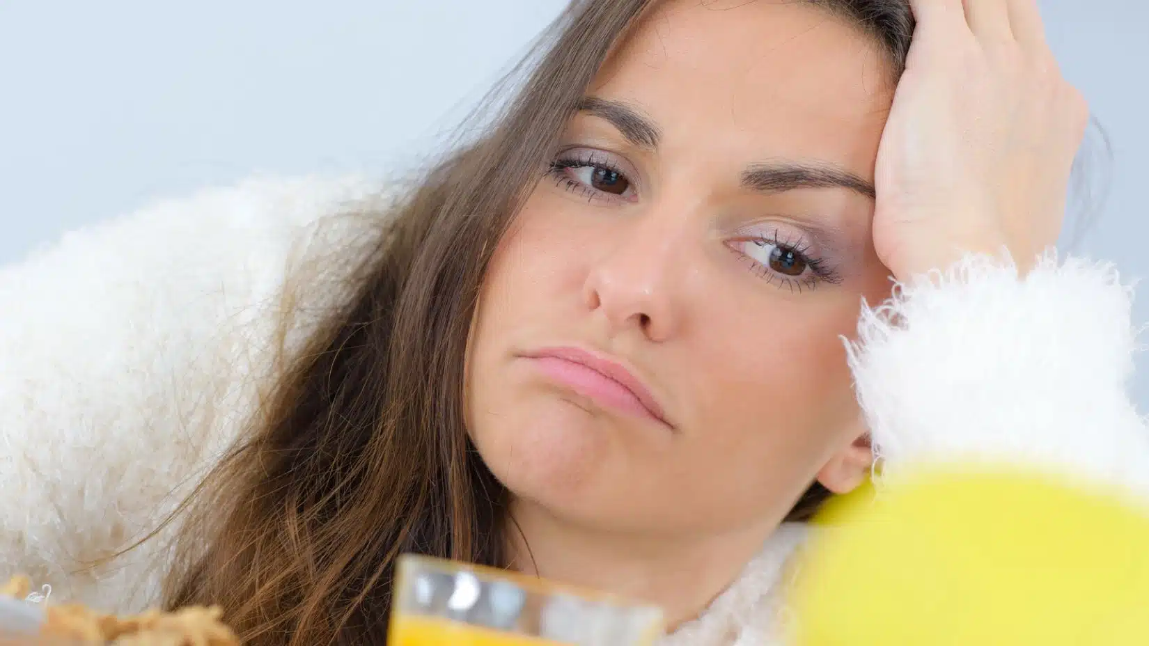 Woman trying to figure out how to start her day