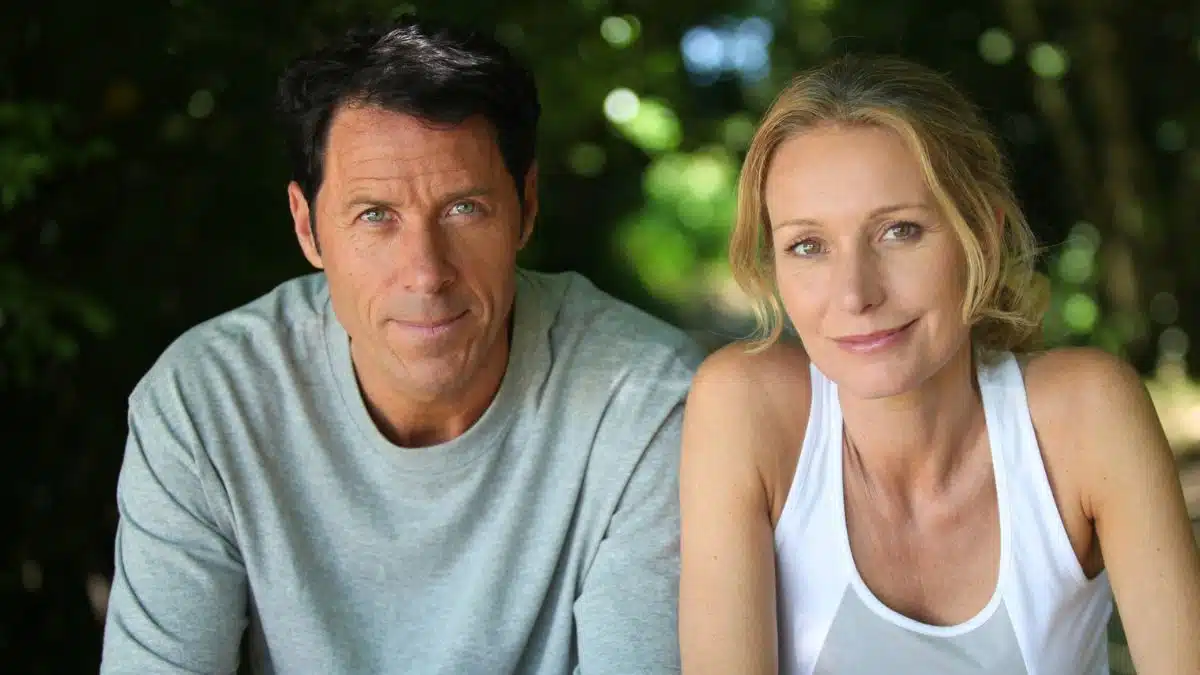 couple running outside