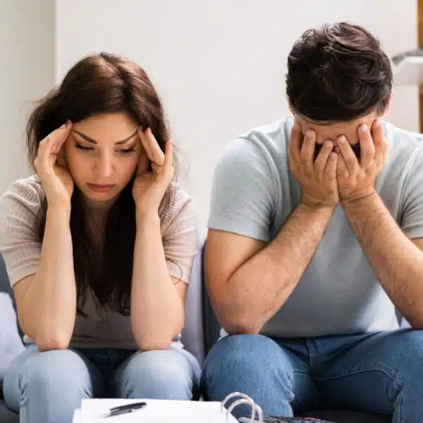 couple worrying over money