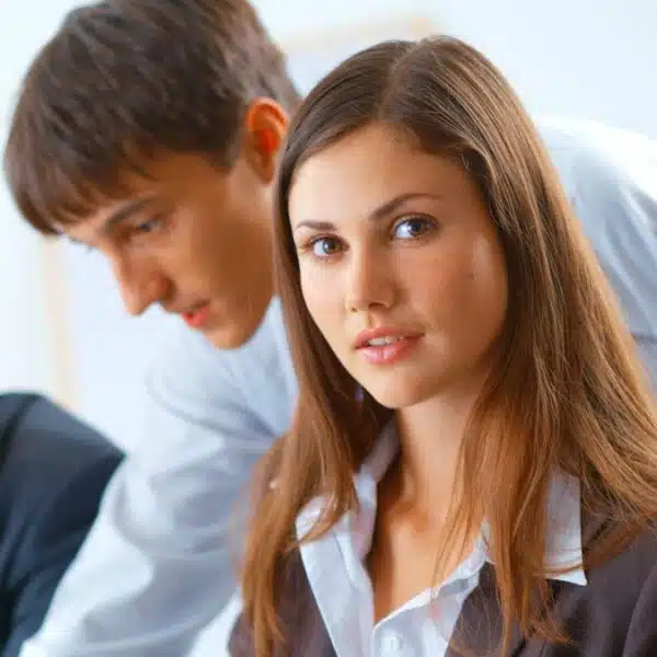 coworkers working together