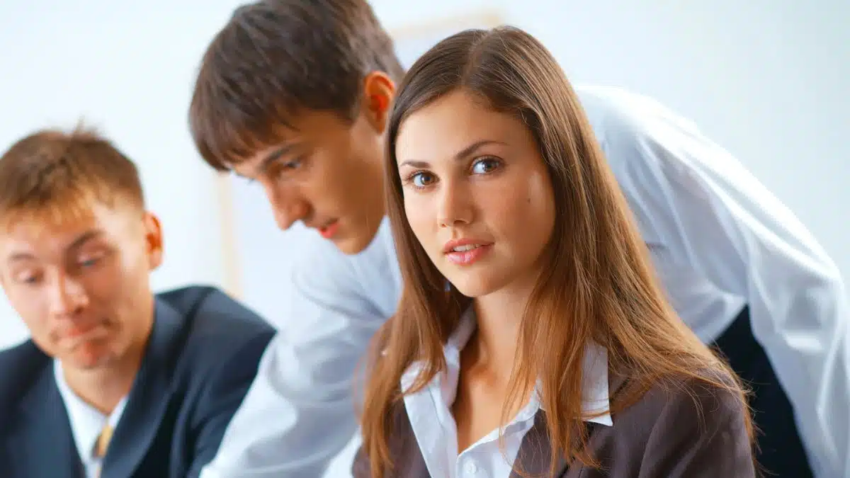 coworkers working together