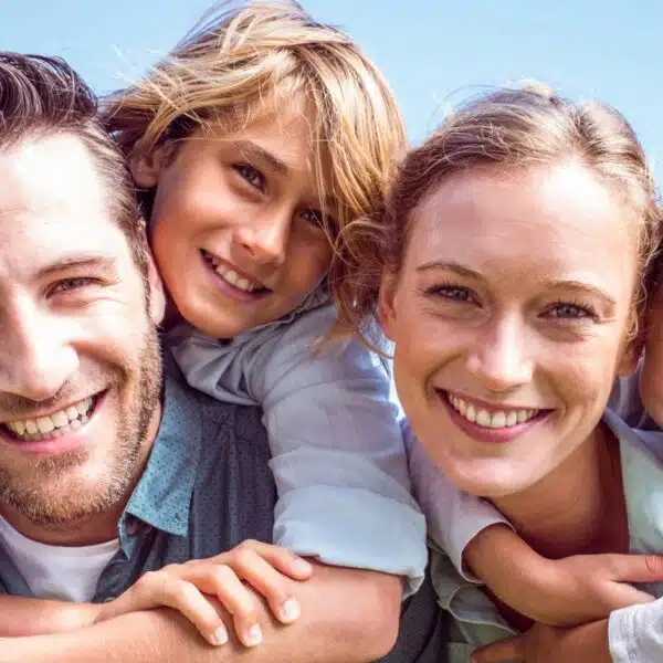family outside with their kids