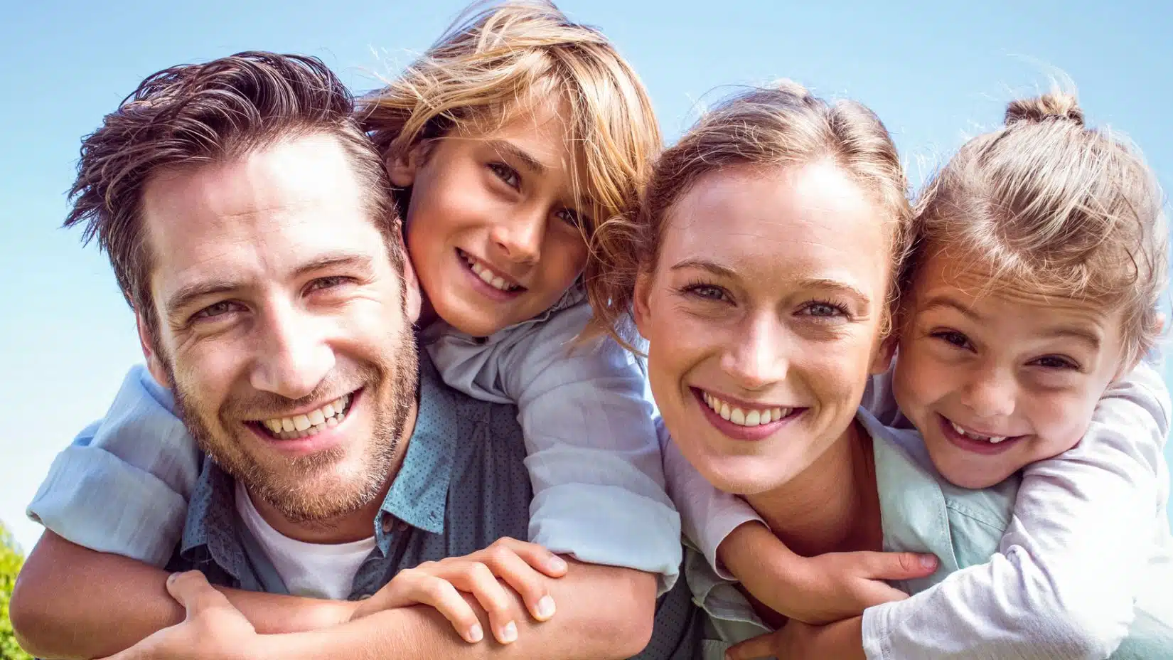 family outside with their kids