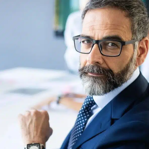 man beard suit business