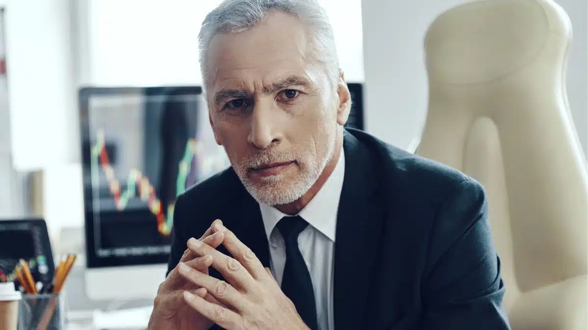 man working in an office