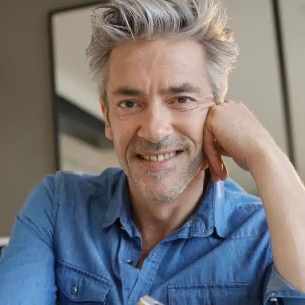 mature man working from home