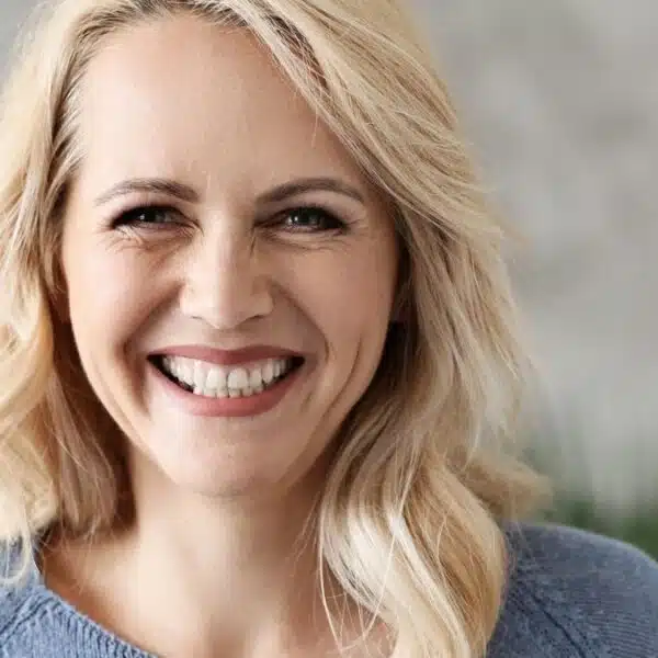 mature woman smiling happy