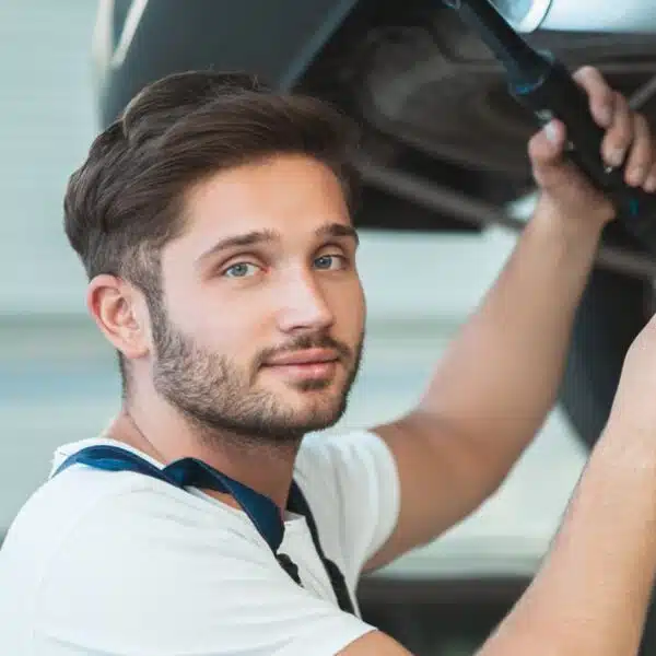 mechanic working on a car