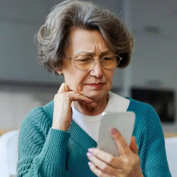 senior woman on her phone