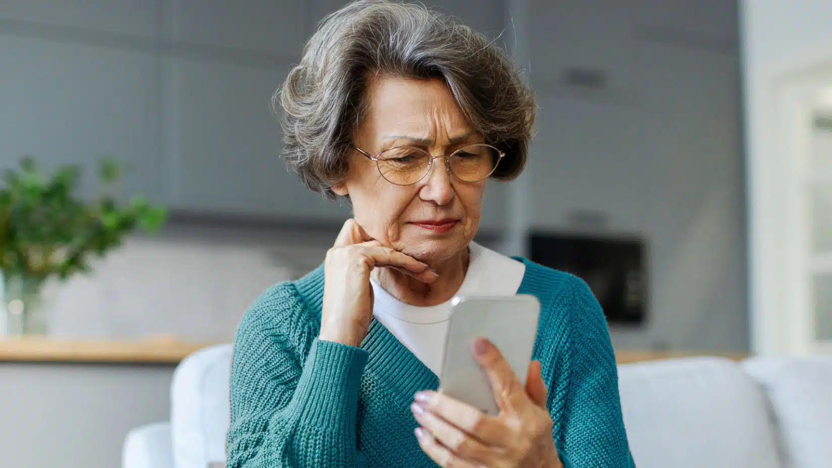 senior woman on her phone