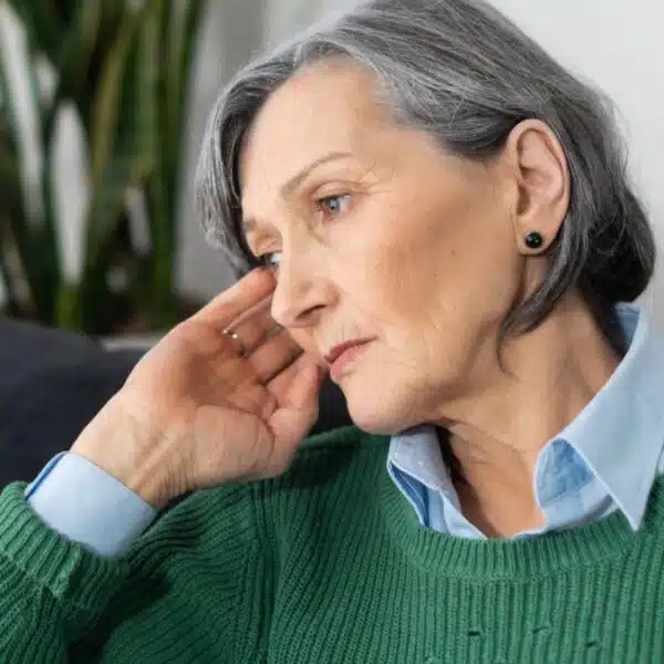 senior woman sad upset