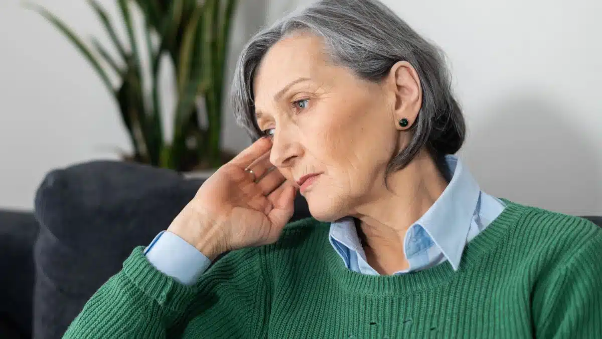 senior woman sad upset