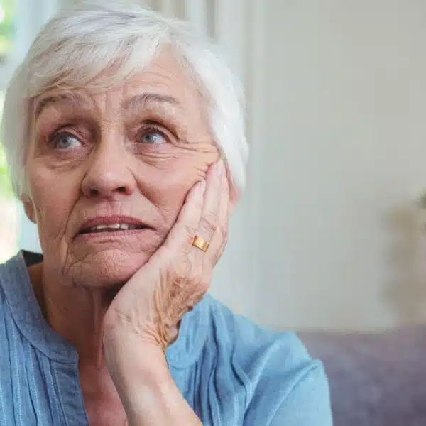 senior woman thinking