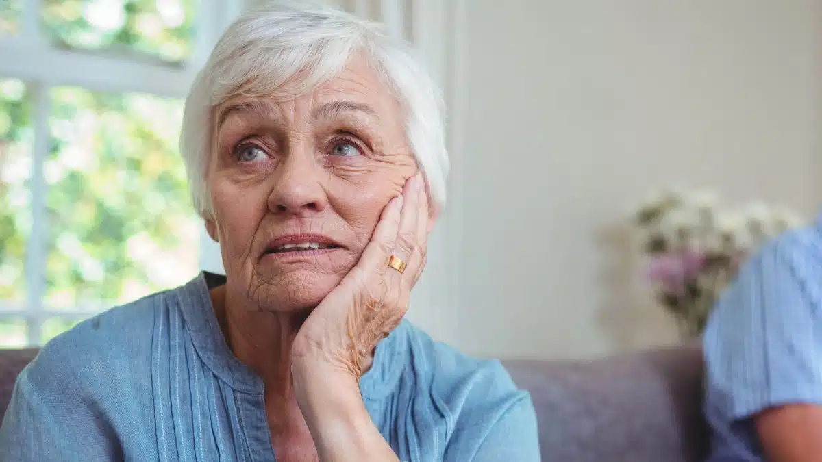 senior woman thinking