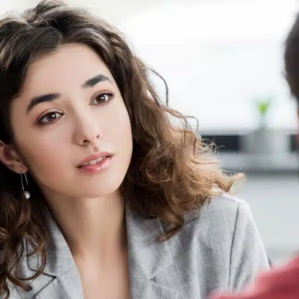 woman confused at work office