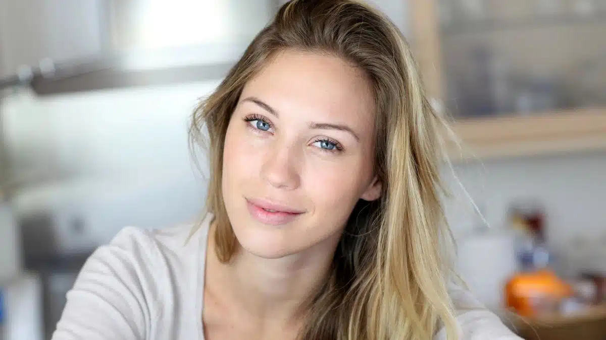 woman sitting at home with coffee