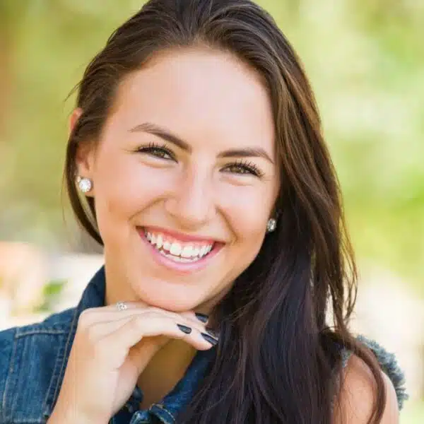 woman smiling happy with her life