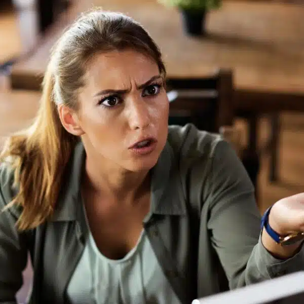 woman upset