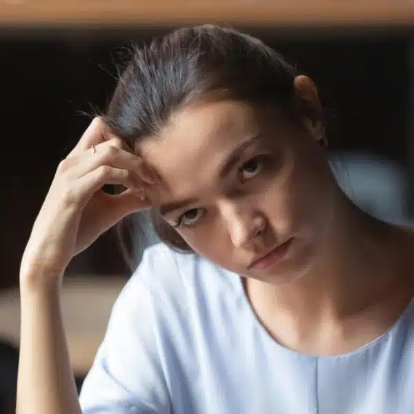 woman upset at a restaurant