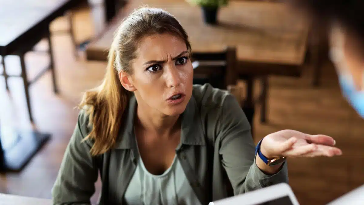 woman upset