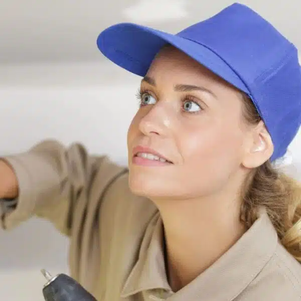 woman with hat repair