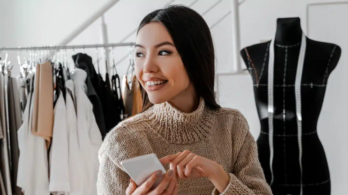 asian woman in the store shopping