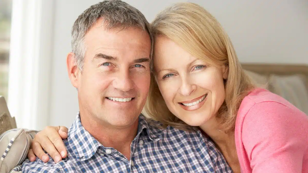 couple sitting on couch mature