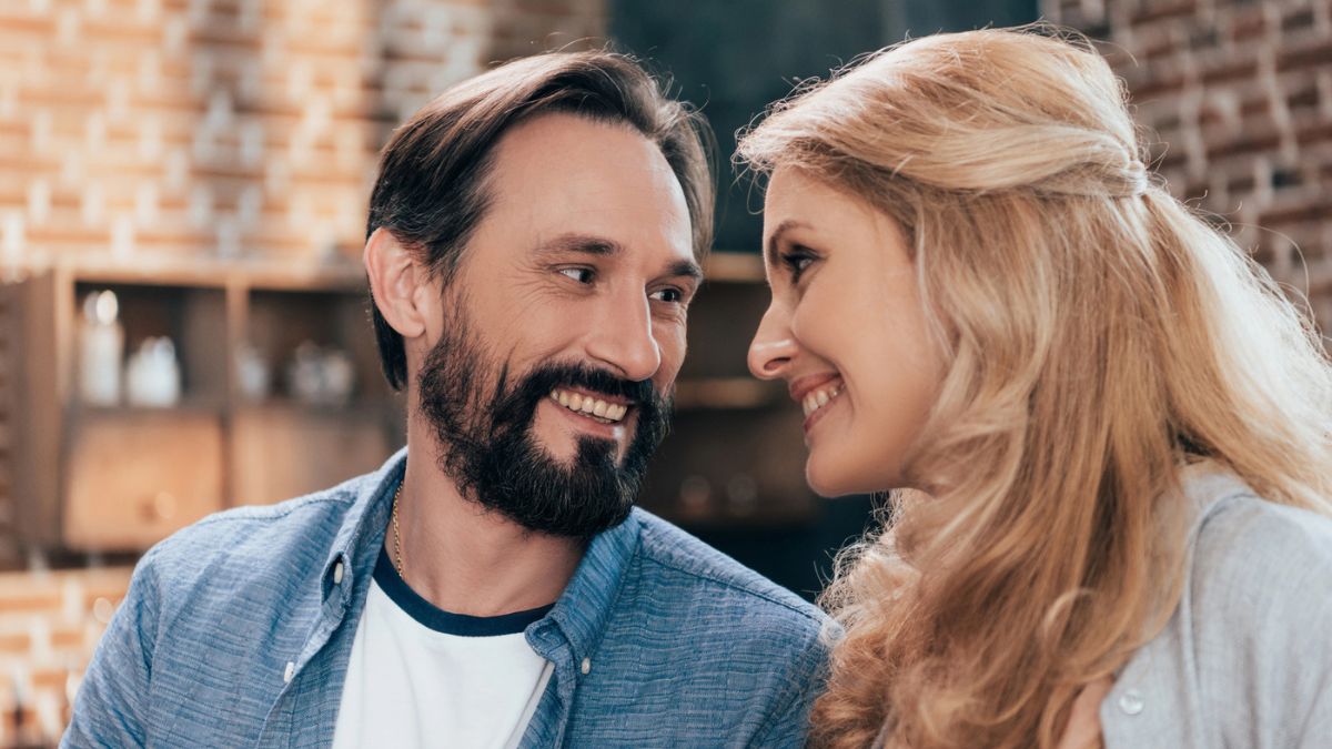 couple staring at each other