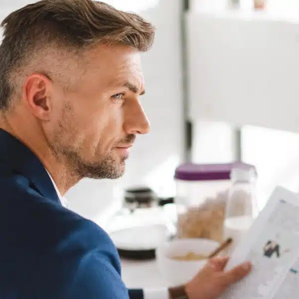 man reading the newspaper