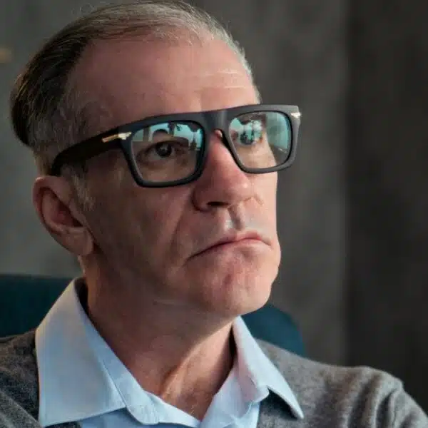 man with large glasses