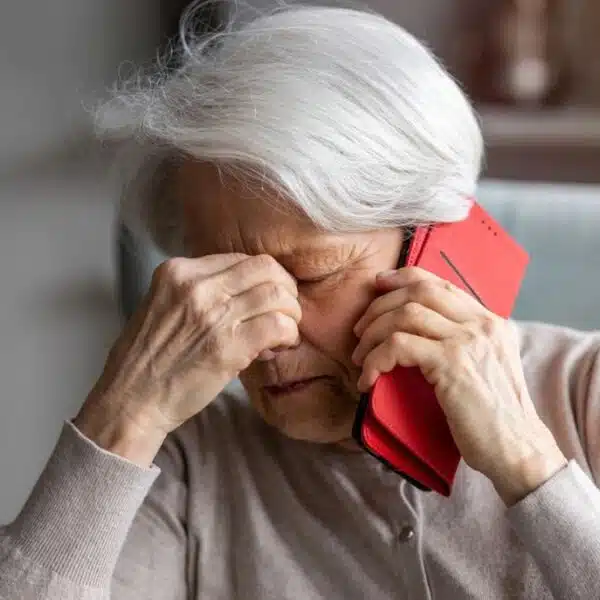senior woman on the phone
