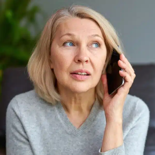 senior woman on the phone at home