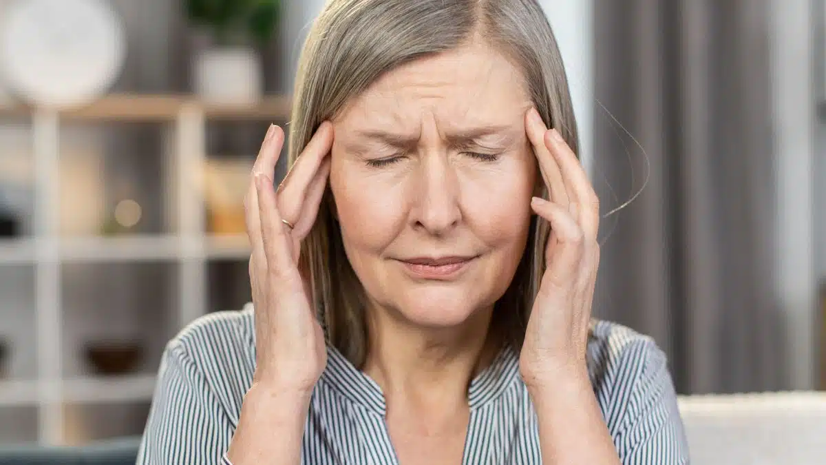 senior woman stressed