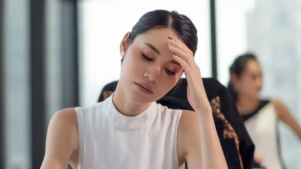 stressed at work woman